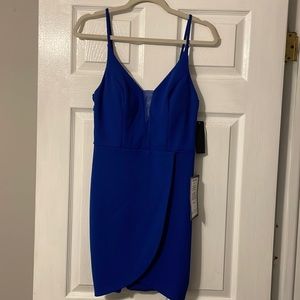 Royal blue low back mini dress